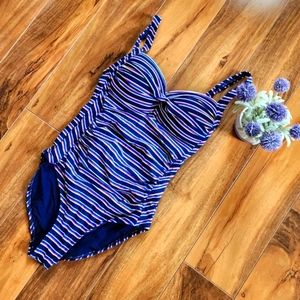 NIPTUK Striped Swimsuit - Size 4 (NWOT)